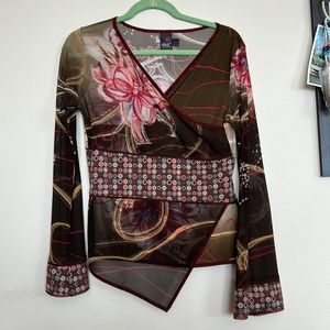 ANAC Womens Large Blouse asymmetrical hem